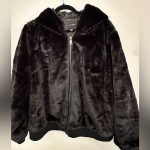 Lane Bryant‎ Faux Fur Black Bomber Jacket size 22-24